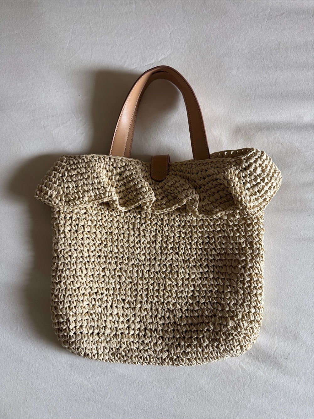 Stoney Clover Lane Raffia Ruffle Tote - Picture 3 of 3